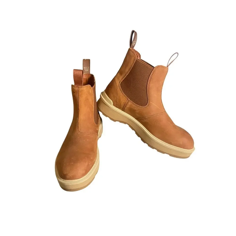 Sorel Women’s Hi-Line Scorch Tawny Buff Colored Leather Chelsea Boots Size-9